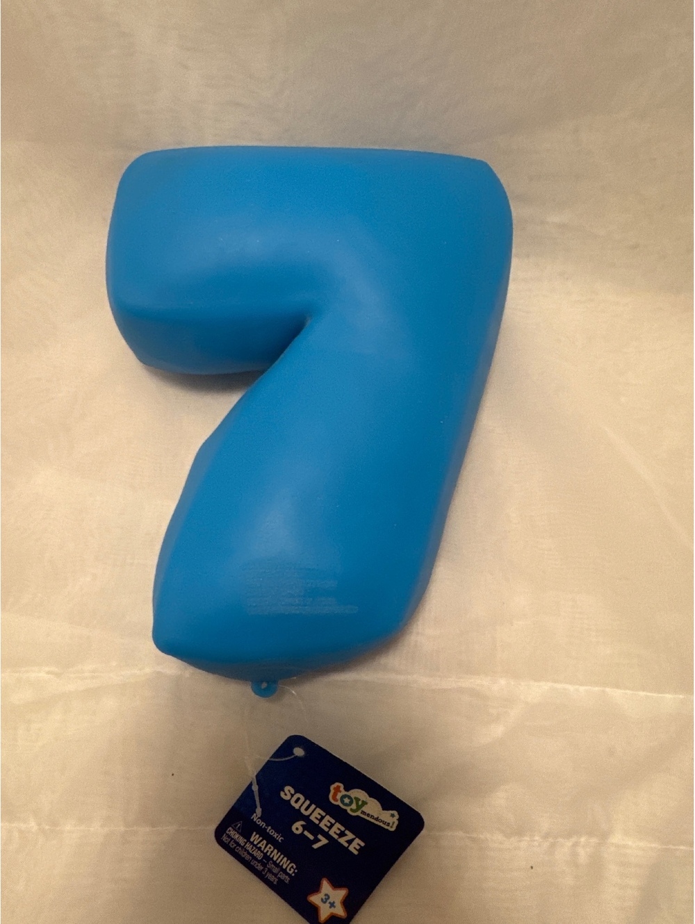 Blue Number 7 Squeeze Toy